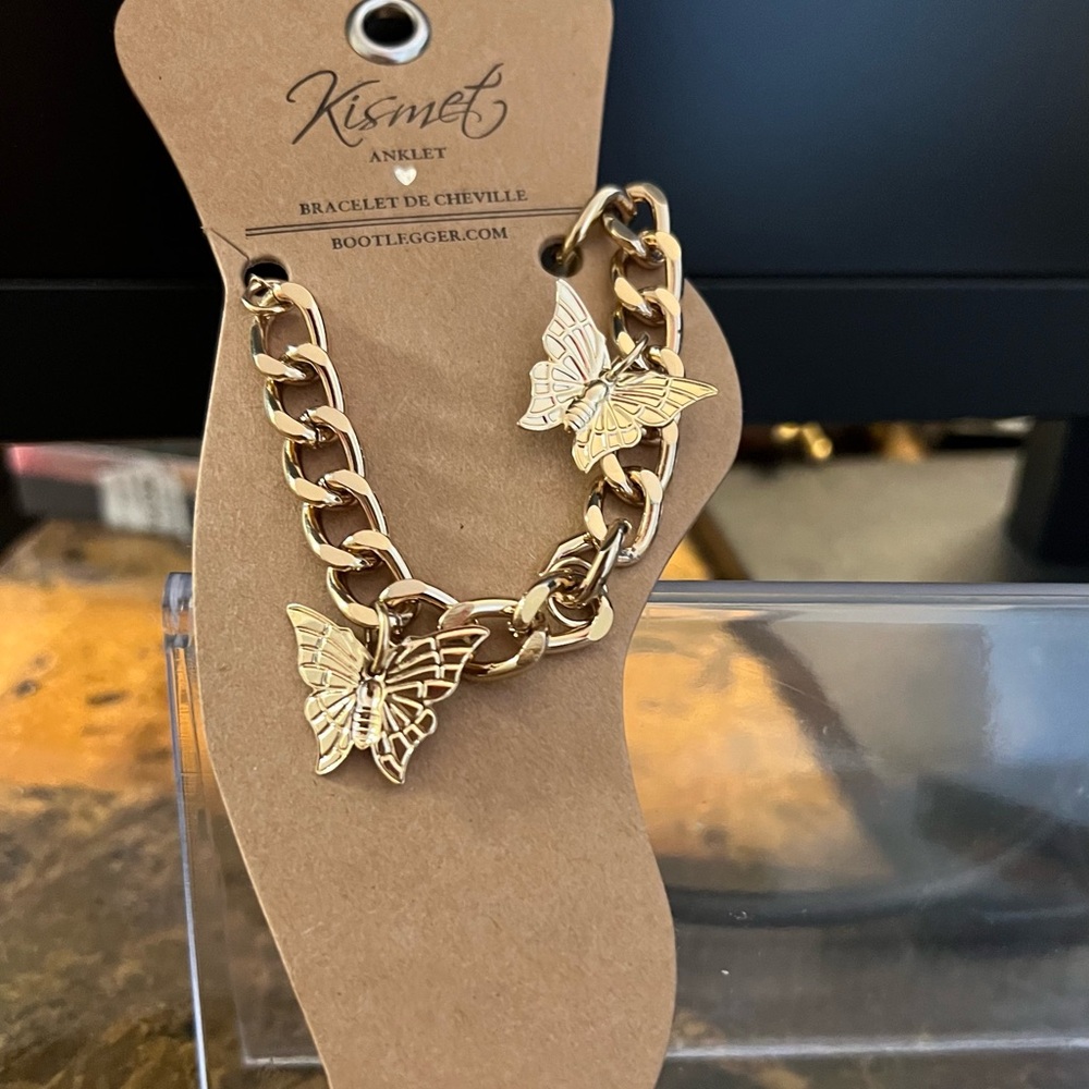 NWT Kismet Gold Butterfly Anklet